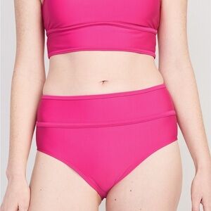 NWT! Flamingo Pink High Waisted Bikini Swim Bottom - Size Small 💎